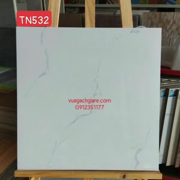 Gạch Men 50x50 Lát Nền TRUNG NGUYÊN trắng vân khói TN532