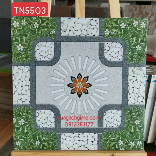 Gạch Men 50x50 Lát Sân TRUNG NGUYÊN cỏ sỏi TN5503