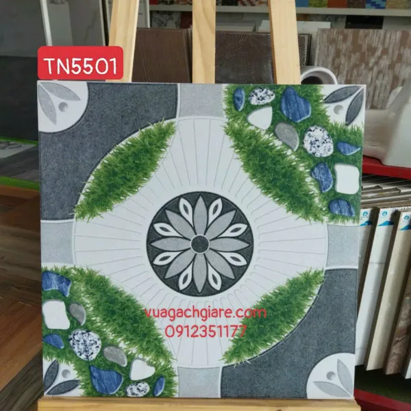 Gạch Men 50x50 Lát Sân TRUNG NGUYÊN đá cỏ TN5501