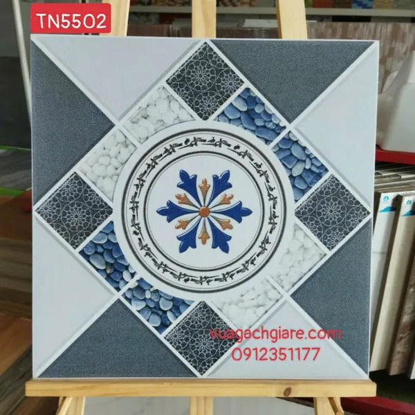 Gạch Men 50x50 Lát Sân TRUNG NGUYÊN đá ghép TN5502