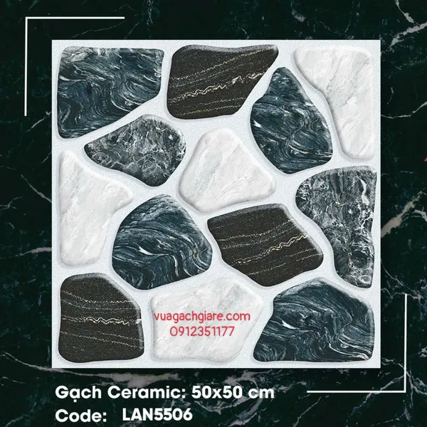 Gạch Men 50x50 Lát Sân TRUNG NGUYÊN sỏi đá TN5506