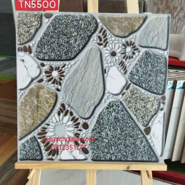 Gạch Men 50x50 Lát Sân TRUNG NGUYÊN đá sỏi TN5500