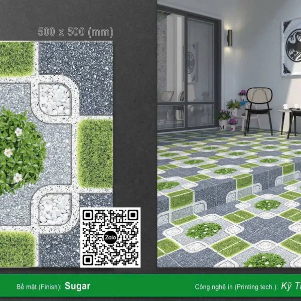 Gạch Men 50x50 Ốp Lát Sân Vườn Giá Rẻ đá cỏ CRS56