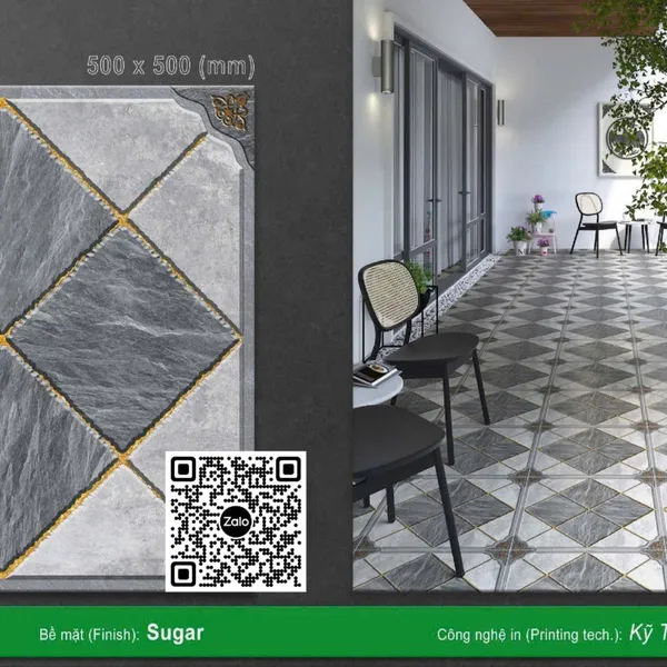 Gạch Men 50x50 Ốp Lát Sân Vườn Giá Rẻ đá ghép CRS55
