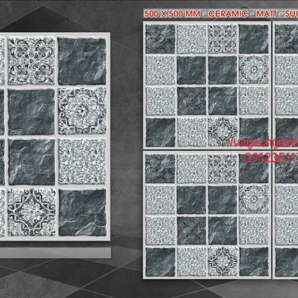 Gạch Men 50x50 Lát Sân Giá Rẻ PAK đá ghép K517SV