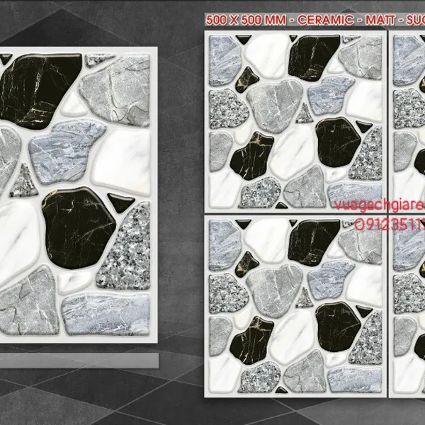 Gạch Men 50x50 Lát Sân GIÁ RẺ PAK đá sỏi K516SV