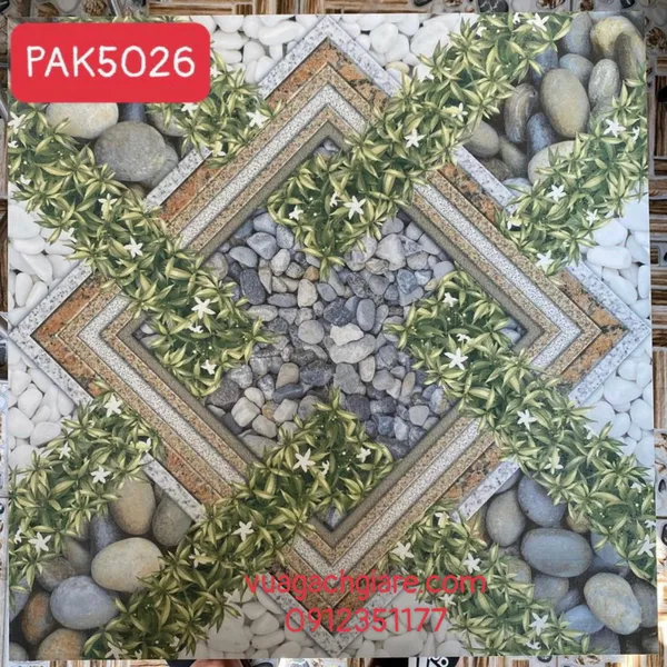 Gạch Men 50x50 Lát Sân Giá Rẻ PAK đá sỏi PAK5026