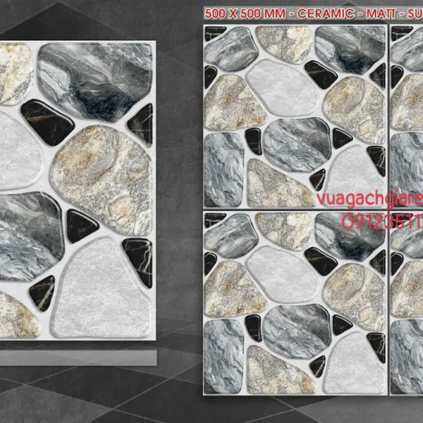 Gạch Men 50x50 Lát Sân GIÁ RẺ PAK đá sỏi QH5040SV