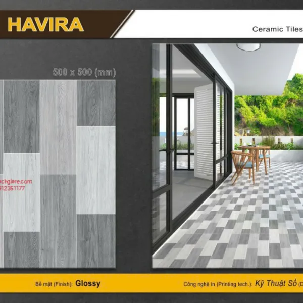 Gạch Men 50x50 Lát Nền Giá Rẻ vân gỗ xám 5706