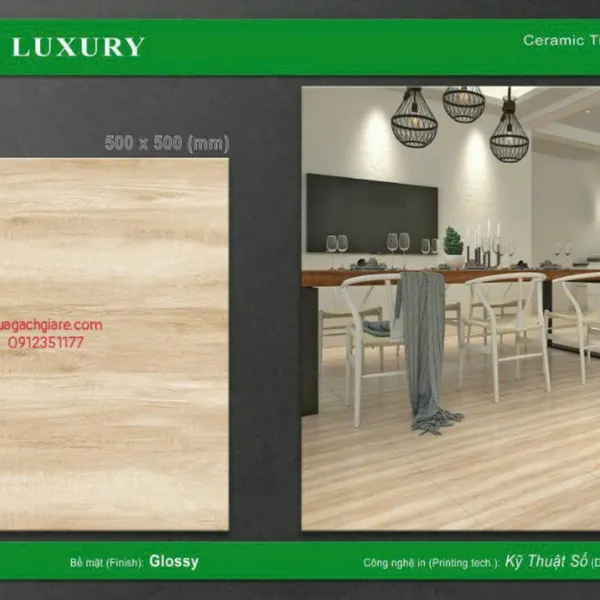 Gạch Men 50x50 Lát Nền Luxury Giá Rẻ vân gỗ 5006
