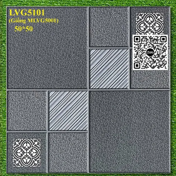Gạch Men 50x50 Ốp Lát Sân Vườn Giá Rẻ màu xám LVG5101