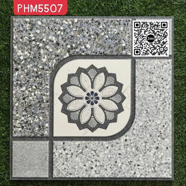 Gạch Men 50x50 Ốp Lát Sân Vườn Giá Rẻ terrazzo xám M5507
