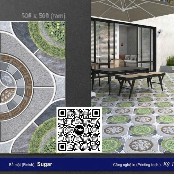 Gạch Men 50x50 Ốp Lát Sân Vườn Giá Rẻ đá cỏ SV55002