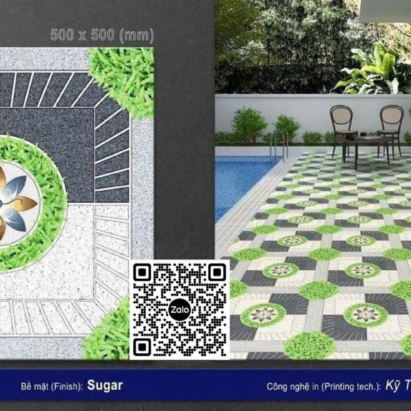 Gạch Men 50x50 Ốp Lát Sân Vườn Giá Rẻ đá cỏ SV55001