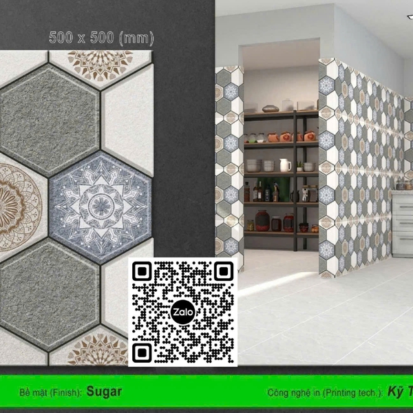 Gạch Men 50x50 Ốp Lát Sân Vườn Giá Rẻ lục giác CM5004