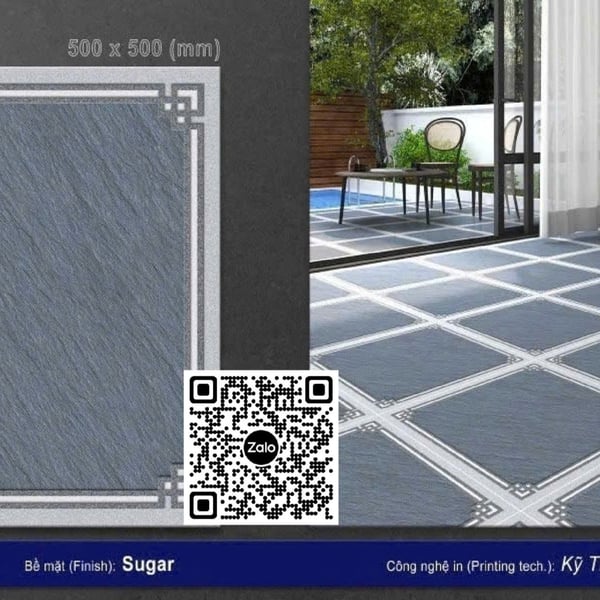 Gạch Men 50x50 Ốp Lát Sân Vườn Giá Rẻ màu xám SV55005