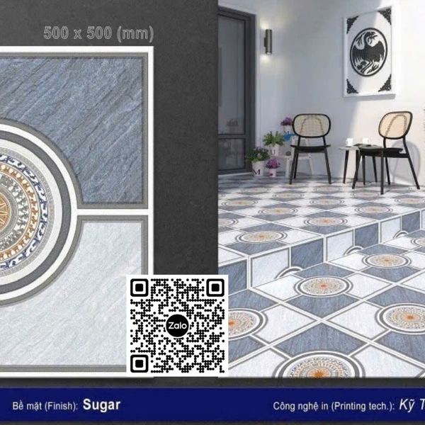 Gạch Men 50x50 Ốp Lát Sân Vườn Giá Rẻ màu xám SV55008