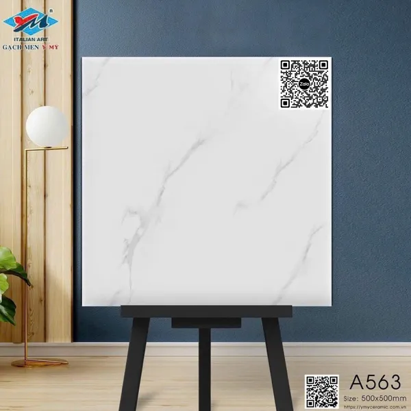 Gạch Men 50x50 Ốp Lát trắng vân khói A563