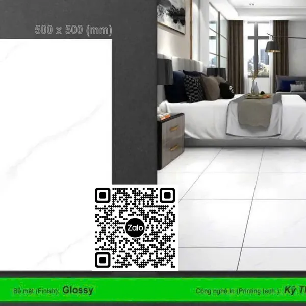 Gạch Men 50x50 Ốp Lát trắng vân khói C5001