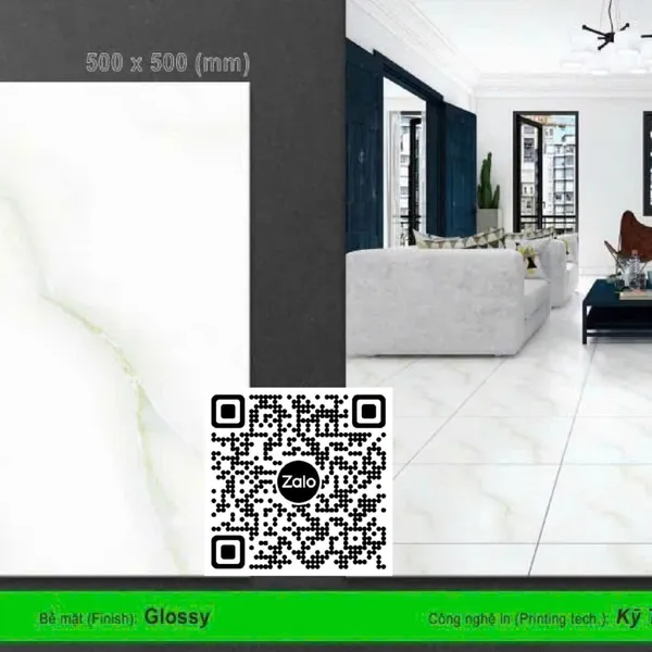 Gạch Men 50x50 Ốp Lát trắng vân khói C5009