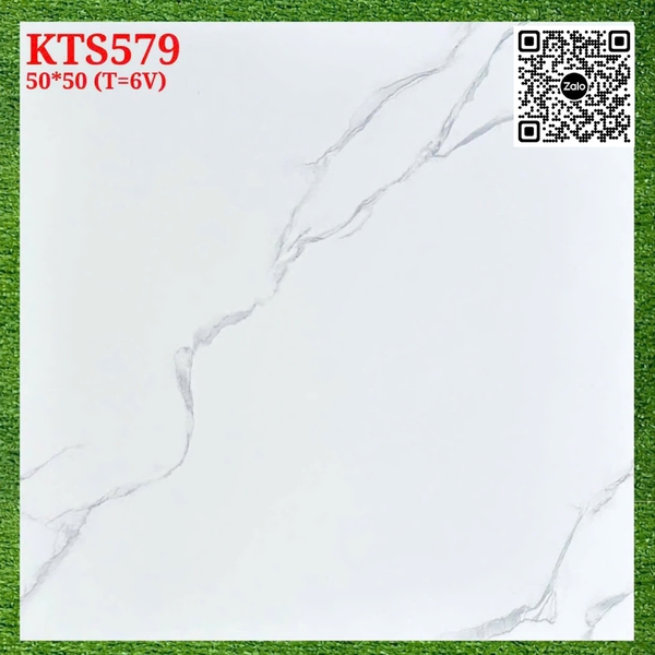 Gạch Men 50x50 Ốp Lát Giá Rẻ trắng vân khói KTS579