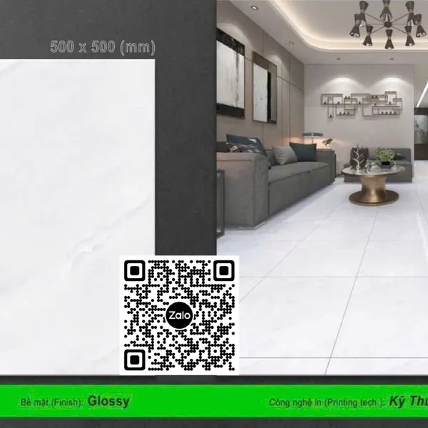 Gạch Men 50x50 Ốp Lát trắng vân mây C5010