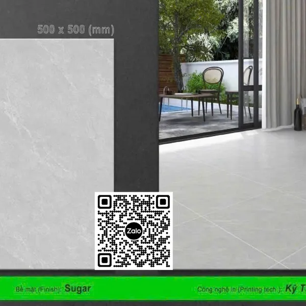 Gạch Men Mờ 50x50 Ốp Lát xám vân trắng CM5005