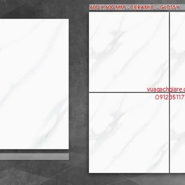 Gạch Men 60x60 Lát Nền Giá Rẻ PAK trắng vân khói K6607