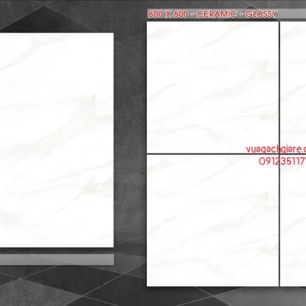 Gạch Men 60x60 Lát Nền Giá Rẻ PAK trắng vân khói P6018