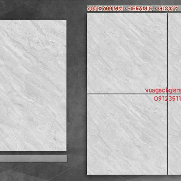 Gạch Men 60x60 Lát Nền Giá Rẻ PAK xám vân đá K6614
