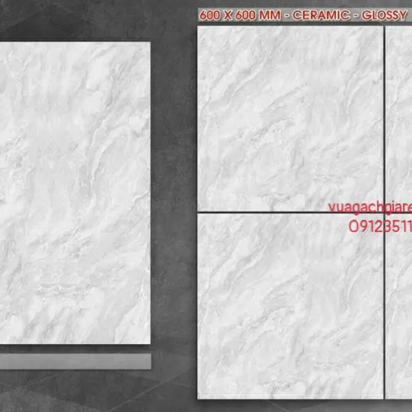 Gạch Men 60x60 Lát Nền Giá Rẻ PAK xám vân đá K6615