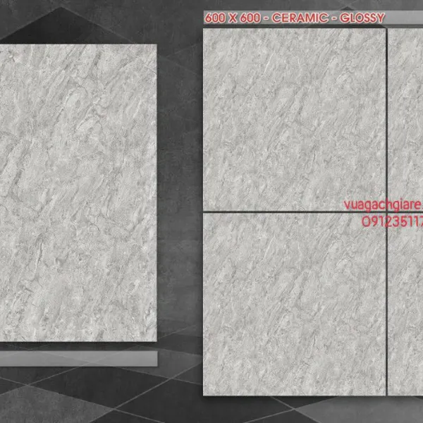 Gạch Men 60x60 Lát Nền Giá Rẻ PAK xám vân đá P6017