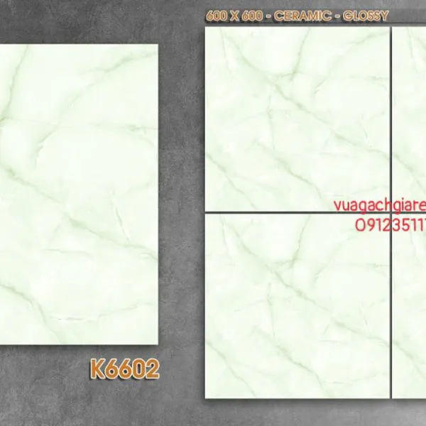 Gạch Men 60x60 Lát Nền Giá Rẻ PAK xanh ngọc K6602