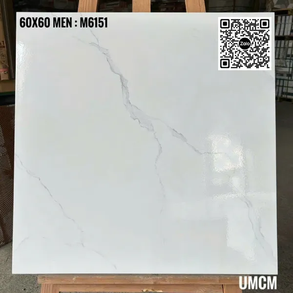 Gạch Men 60x60 Ốp Lát trắng vân khói M6151