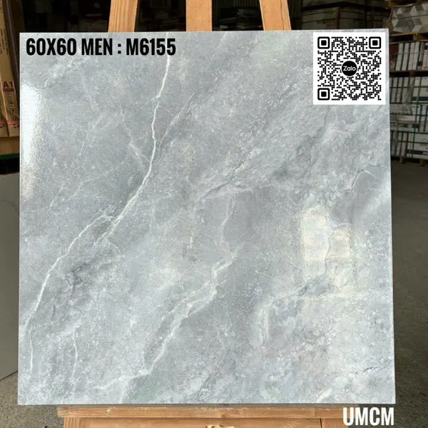 Gạch Men 60x60 Ốp Lát xám vân đá M6155