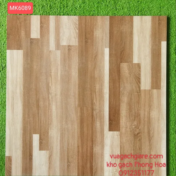 Gạch Men Mờ Lát Nền 60x60 FICO vân gỗ nâu socola MK6089
