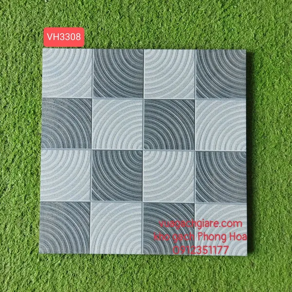 Gạch Men Lát Nền Toilet 30x30 xám đậm nhạt VH3308