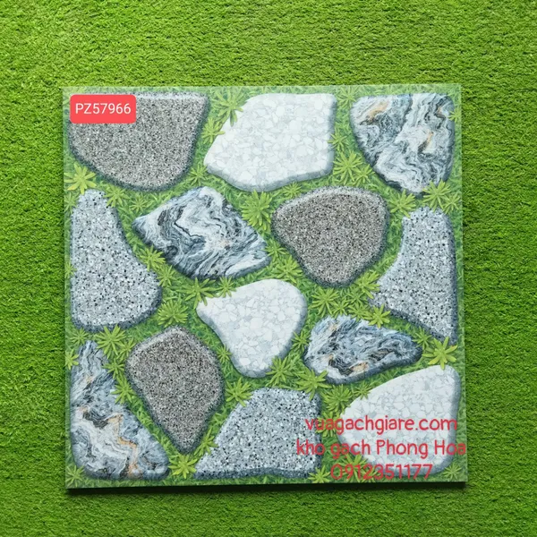 Gạch Men Lát Sân Vườn 50x50 sỏi đá PZ57966