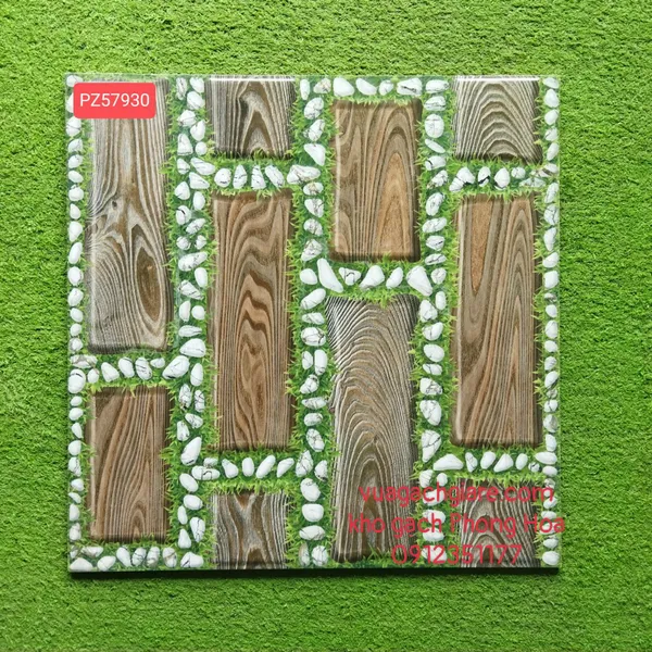 Gạch Men Lát Sân Vườn 50x50 vân gỗ PZ57930