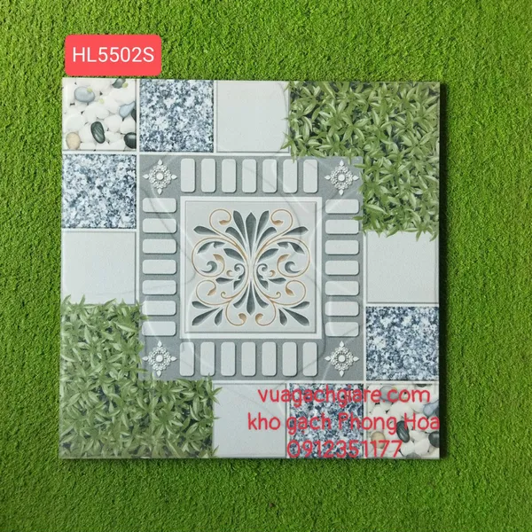 Gạch Men Lát Sân Vườn 50x50 Vicera sỏi đá HL5502S
