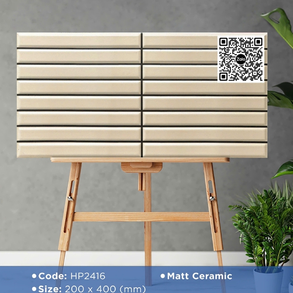 Gạch Men 20x40 Ốp Dán Trang Trí giả thẻ kem vàng HP2416