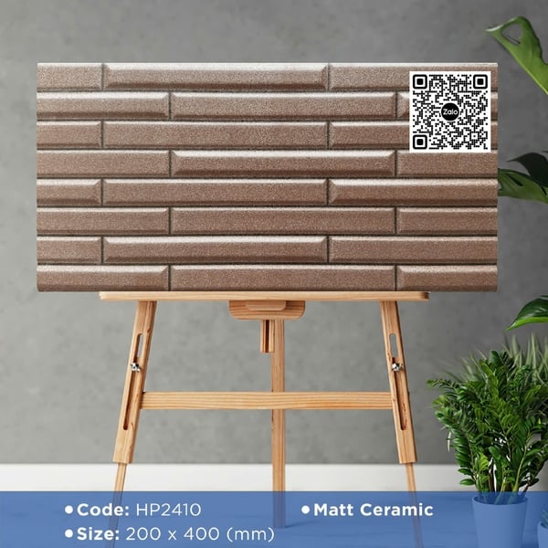 Gạch Men 20x40 Ốp Dán Trang Trí giả thẻ nâu HP2410