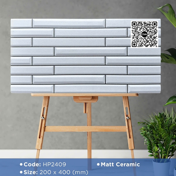 Gạch Men 20x40 Ốp Dán Trang Trí giả thẻ trắng HP2409