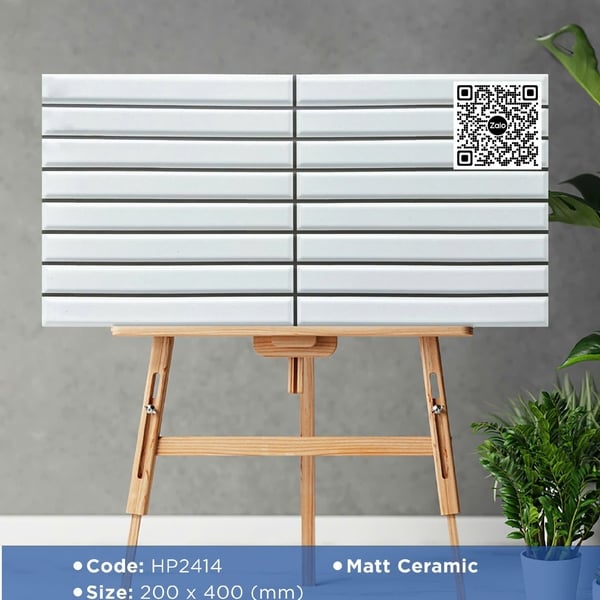 Gạch Men 20x40 Ốp Dán Trang Trí giả thẻ trắng HP2414