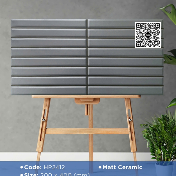 Gạch Men 20x40 Ốp Dán Trang Trí giả thẻ xám HP2412