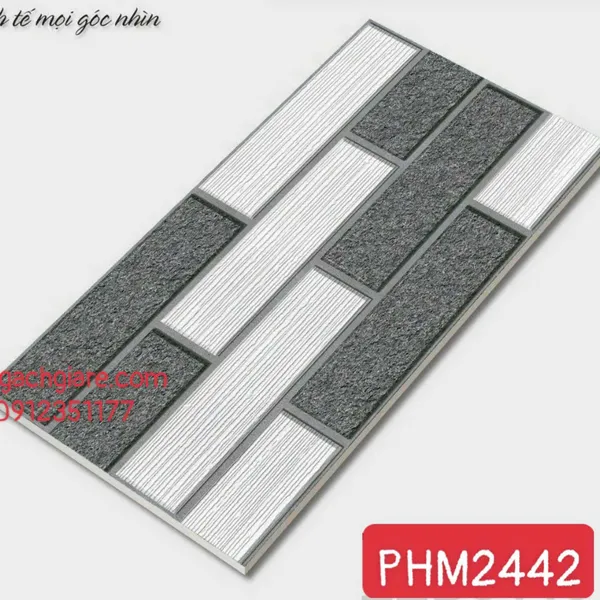 Gạch Men Mờ Trang Trí 20x40 Giá Rẻ xám đậm nhạt M2442
