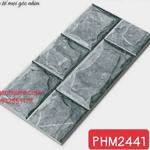 Gạch Men Mờ Trang Trí 20x40 Giá Rẻ xám vân đá M2441