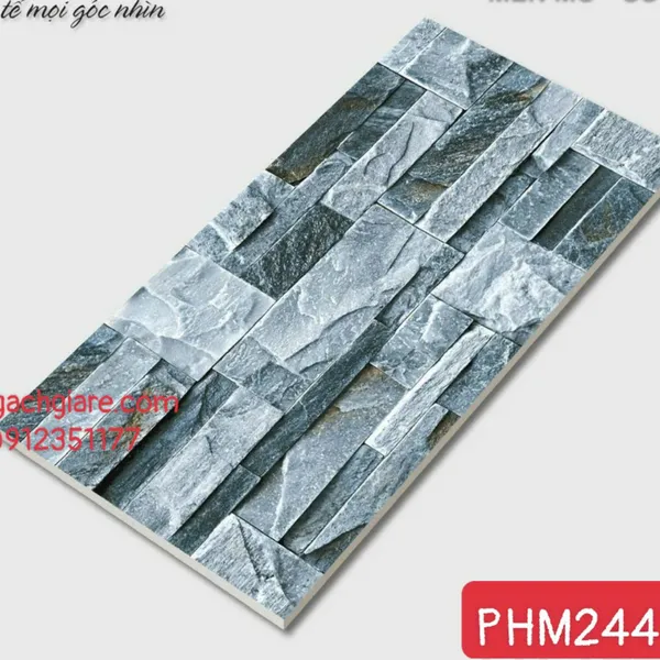 Gạch Men Mờ Trang Trí 20x40 Giá Rẻ xám vân đá M2443
