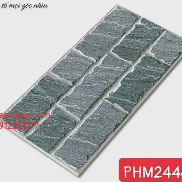 Gạch Men Mờ Trang Trí 20x40 Giá Rẻ xám vân đá M2448