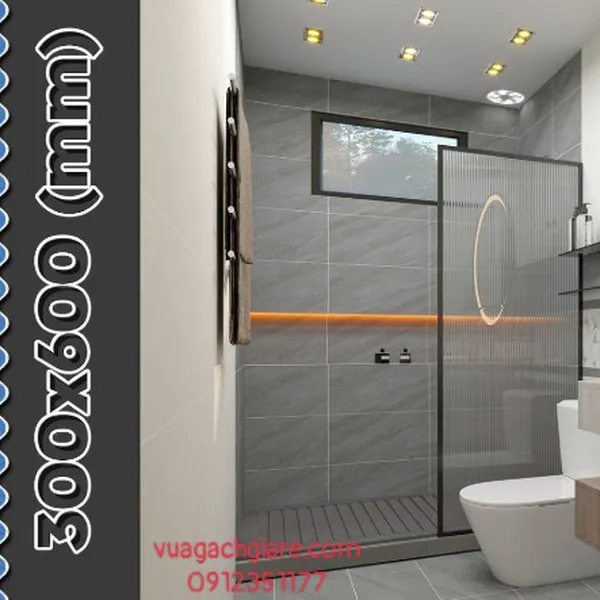 Gạch Men Mờ 30x60 Ốp Tường Giá Rẻ xám vân đá KTCM3601